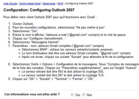 gmail outlook 2007